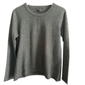 EVELYN GRACE | Dark Gray 100% Cashmere Crew Neck Sweater | Size Extra Large